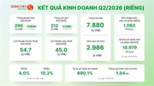 Doanh thu quý 2/2026 tăng 46%: Chứng khoán Rồng Việt củng cố nội lực cho giai đoạn tăng trưởng mới